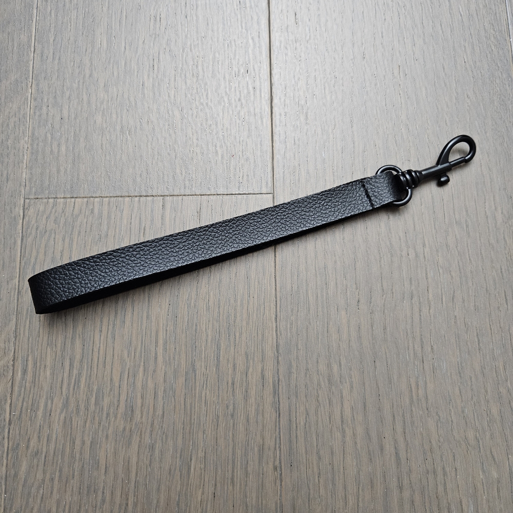 Brand New Black Faux Leather Wristlet Strap